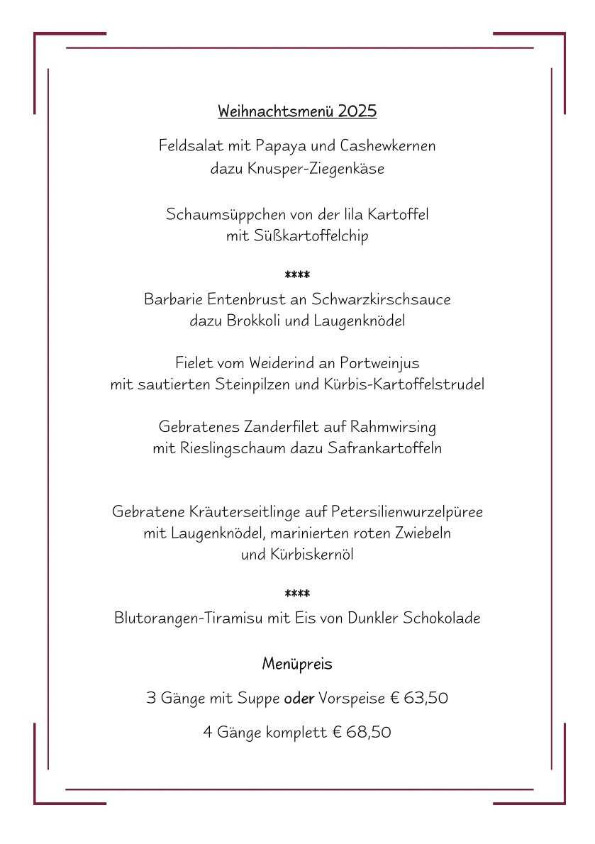 1.+2. Weihnachten Lunch