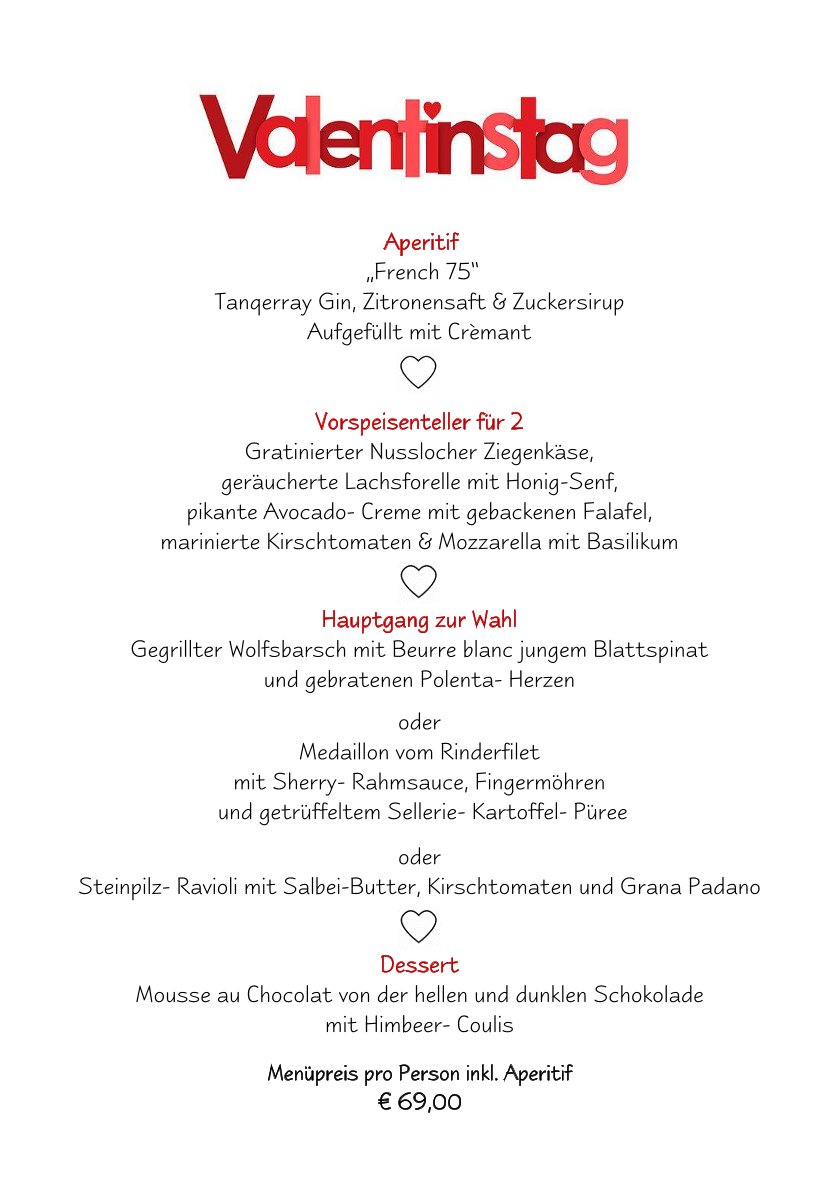 Valentinsmenü 2026