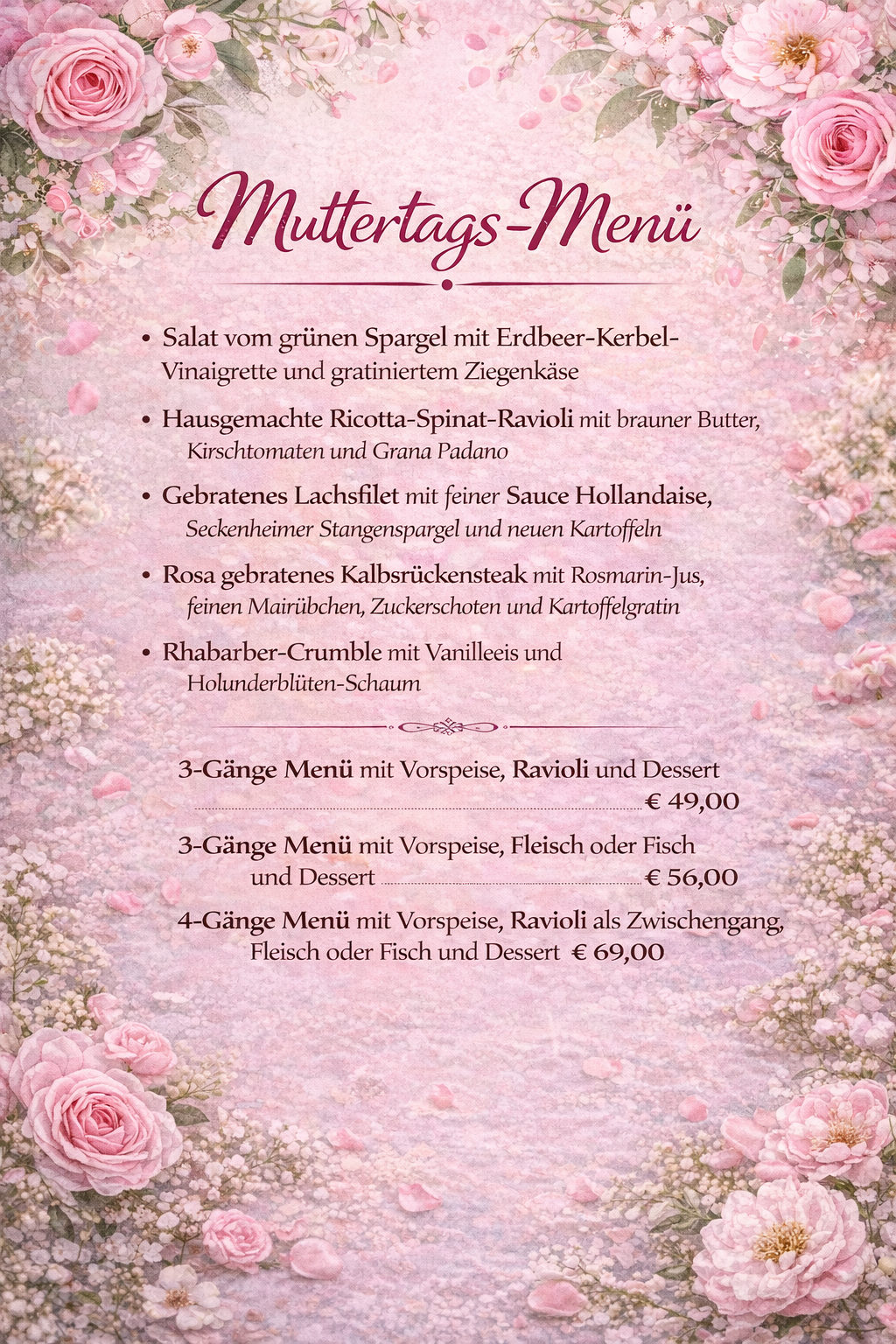 Muttertags- Menü 