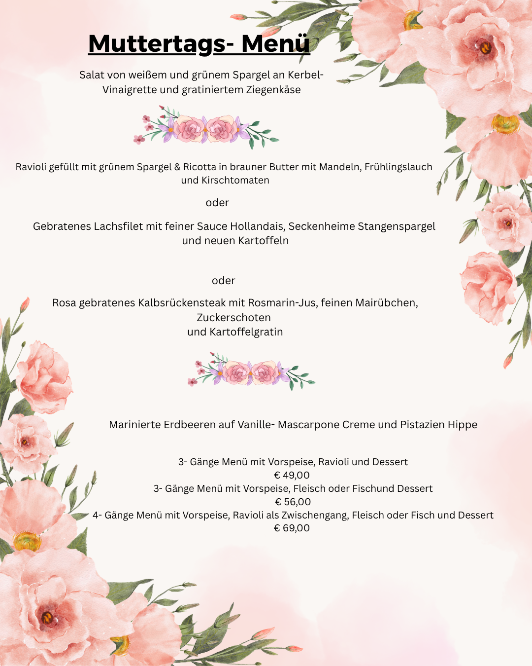 Muttertags Menü 10.05.2026