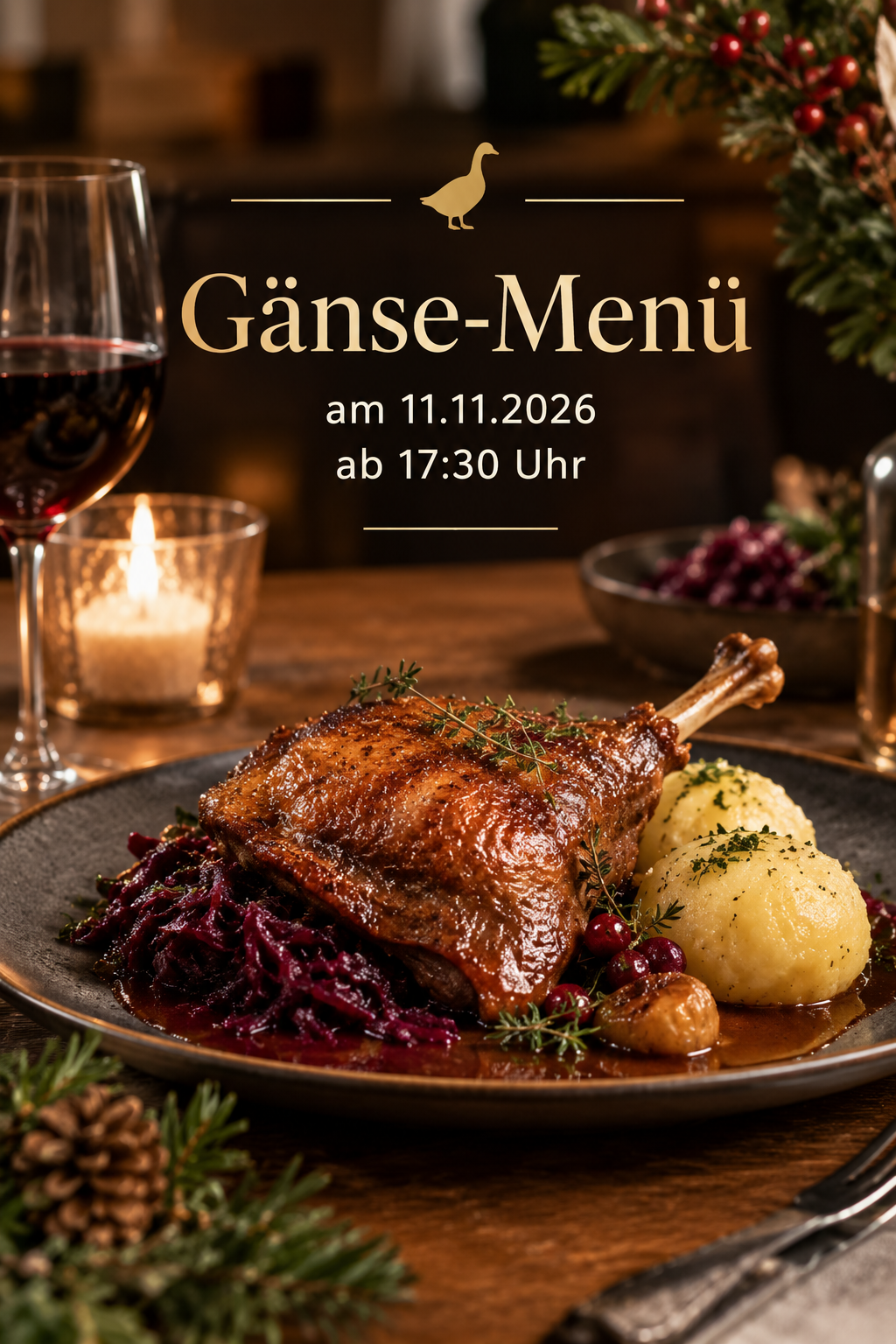 Gänse- Menü 11.11.2026 ab 17:30 Uhr