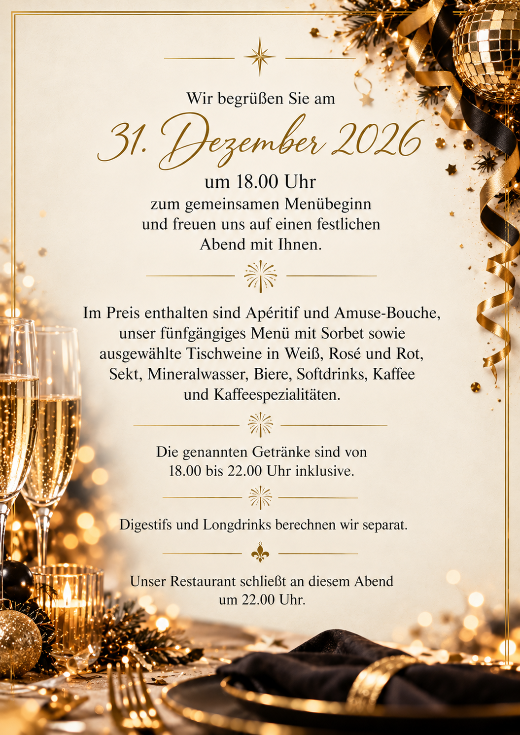 Feiern Sie mit uns Silvester